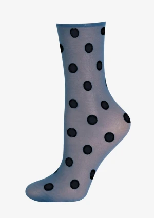 Rajstopowe cienkie skarpetki w grochy Forte Big Dots Marilyn ONE SIZE