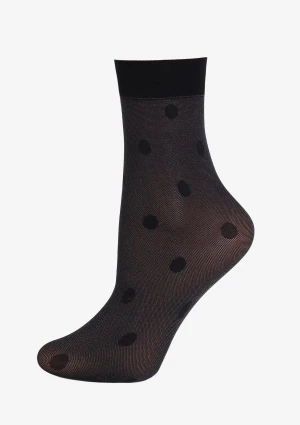 Skarpetki damskie cienkie Forte Shine Dots Black Marilyn ONE SIZE