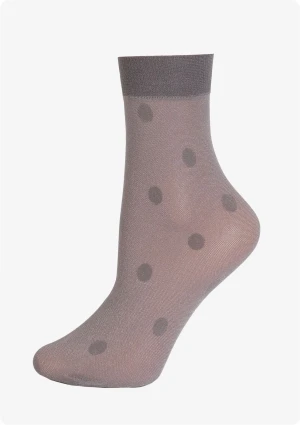 Skarpetki damskie cienkie Forte Shine Dots Gray Marilyn ONE SIZE