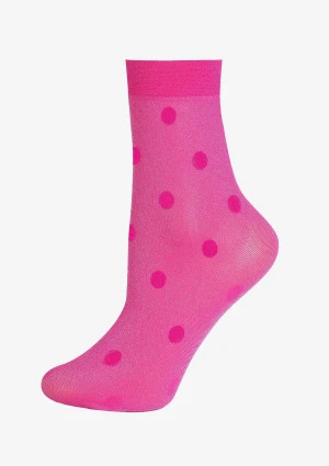 Skarpetki damskie cienkie Forte Shine Dots Magenta Marilyn ONE SIZE