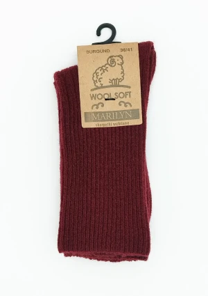 Skarpety damskie wełniane bordowe Wool Soft Marilyn ONE SIZE