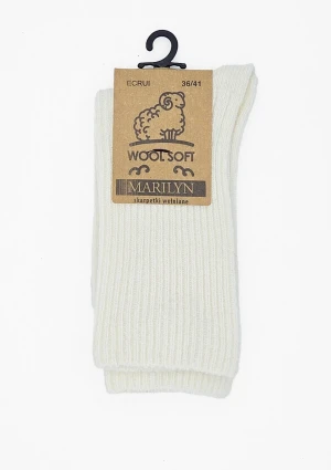 Skarpety damskie wełniane kremowe Wool Soft Marilyn ONE SIZE
