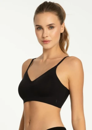 Biustonosz typu top bezszwowy elastyczny Simple Bra Top Julimex czarny S