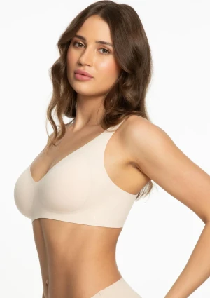 Biustonosz bezszwowy klasyczny z żelowym wypełnieniem 3D Jelly Bra Basic Julimex beż M