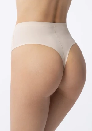 Stringi damskie beżowe z wysokim stanem String Maxi M
