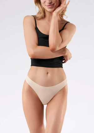 Stringi bezszwowe String Panty naturalne L