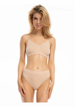 Biustonosz damski beżowy miękki bez fiszbin Bamboo Bralette Julimex XL