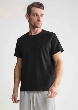 T-shirt męski z bawełny czesanej MH320-01 Naviale czarny XL