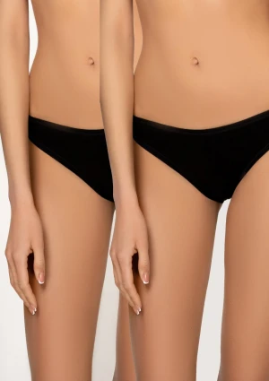 Figi damskie bawełniane (2pack) ze średnim stanem czarne 129 Cotton Kleo S