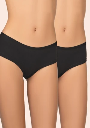 Majtki szorty bawełniane (2pack) ze średnim stanem czarne 132 Cotton Kleo M