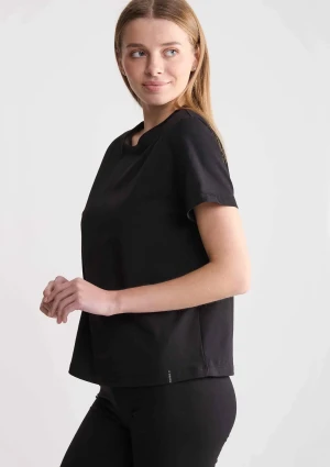 Koszulka damska z krótkim rękawem z bawełny czesanej czarna Lady Lima Naviale M