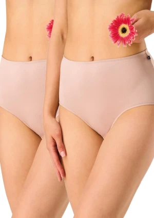 Figi damskie bambusowe (2pack) maxi z wysokim stanem beżowe LPF 006 Key XXL
