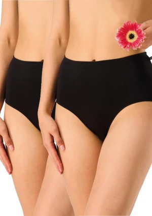 Figi damskie bambusowe (2pack) maxi z wysokim stanem czarne LPF 006 Key XXL