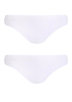 Figi damskie bawełniane (2 pack) z koronkowym tyłem LPN 010 Key białe BIAŁY/BIAŁY XL