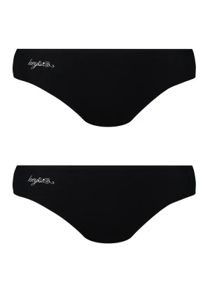 Figi damskie (2 pack) z koronką na pośladkach LPN 010 Key czarne CZARNY/CZARNY XL