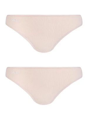 Figi damskie (2 pack) z koronką na pośladkach LPN 010 Key beżowe ECRU/ECRU S