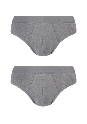 Slipy męskie bawełniane (2 pack) gładkie melanżowe MPP 017 MELANŻ M
