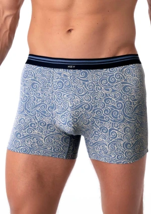 Bokserki męskie bawełniane w stylowy wzór niebieskie MXH 748 Key XXL