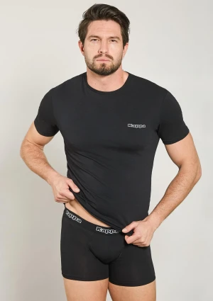 Męski zestaw bielizny czarny t-shirt i bokserki bawełna K1000 Kappa L