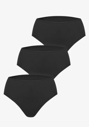 Figi damskie bawełniane (3pack) klasyczne o pełnym kroju czarne K2131 Kappa S