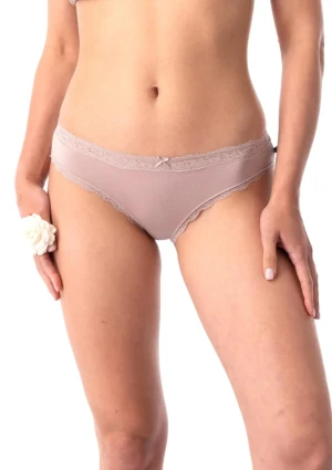 Figi damskie o kroju mini bikini z dzianiny bambusowej beż LPR 002 Key L