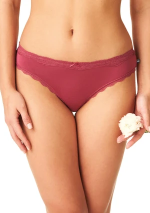 Figi damskie o kroju mini bikini z dzianiny bambusowej bordowe LPR 002 Key L