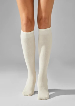 Podkolanówki damskie bawełniane (2pack) gładkie białe 108 Legs 36/40