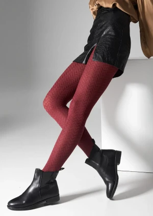Rajstopy z kaszmirem i wiskozą bordowe L2011 Cashmere Viscosa Legs 4-L