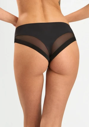 Figi damskie klasyczne czarne z miękkiej mikrofibry 0185 Slip Extra Lormar S