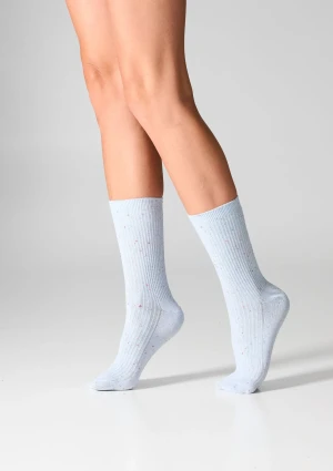 Skarpetki damskie bawełniane (2pack) prążkowane milk/sky G19 Legs 36/41