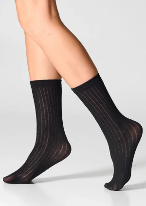 Skarpetki damskie z wełną merynosów (2pack) ciepłe cienkie czarne W12 Merino Legs UNIWERSALNY