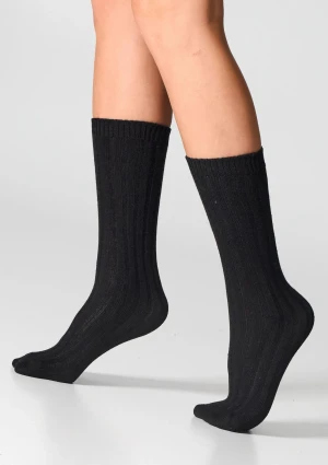 Skarpetki damskie z angorą króliczą (2pack) czarne W22 Angora Rabbit Legs UNIWERSALNY