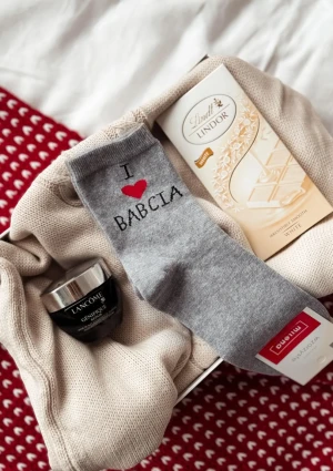 Skarpetki na Dzień Babci I Love Babcia szare Milena 37/41