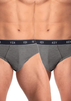 Slipy męskie bawełniane (2 pack) klasyczne ciemny melanż MPP 222 Key M