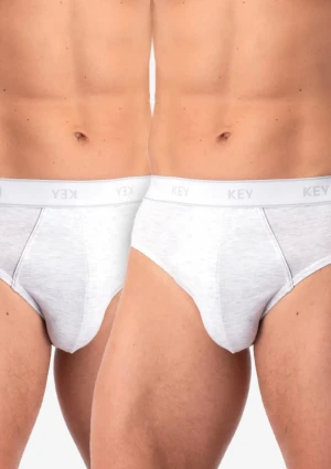 Slipy męskie bawełniane (2 pack) klasyczne jasny melanż MPP 222 Key XXL