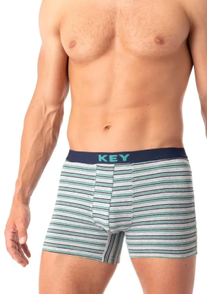 Bokserki męskie szare w paski z logowaną gumą MHX 322 Key L