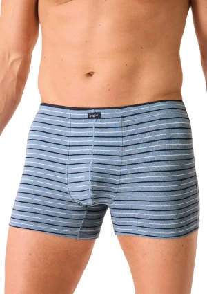 Bokserki męskie bawełniane niebieskie w paseczki MXH 325 Key XL