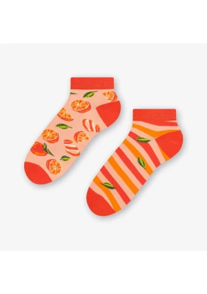 Krótkie męskie skarpetki nie do pary w pomarańcze Art. 035 BRZOSKWINIOWY/ORANGE 43/46