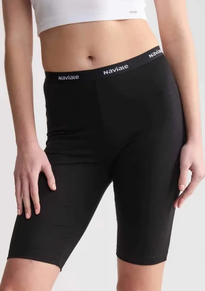 Kolarki damskie z wysokim stanem Naviale York LH450-01 M CZARNY