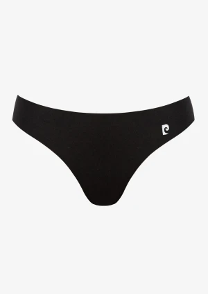 Majtki damskie brazyliany bawełniane bezszwowe czarne Gloss Pierre Cardin XL