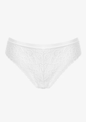 Figi damskie klasyczne białe z miękkiej koronki Margherita Pierre Cardin XL