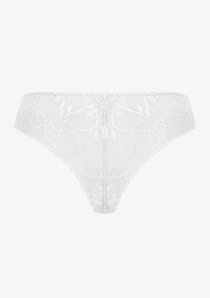 Majtki damskie typu brazyliany bawełniane z koronką białe Orchidea Pierre Cardin XL