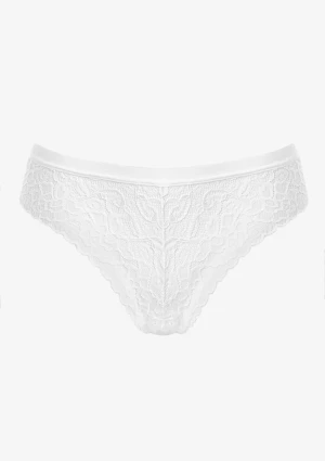 Majtki damskie typu brazyliany koronkowe białe Ortensia Pierre Cardin S