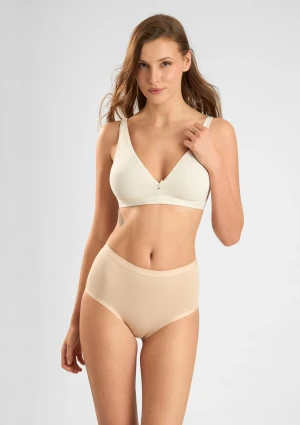 Biustonosz damski miękki bawełniany w sportowym stylu ecru Natural Cotton 1454 Sielei 70B
