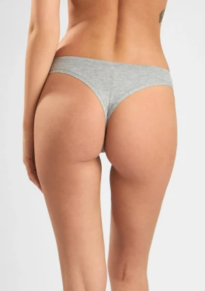 Figi damskie brazyliany z naturalnej bawełny organicznej szare Natural Cotton 1447 Sielei XL