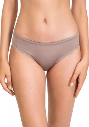 Figi damskie klasyczne z miękkiej gładkiej mikrofibry 1555 Fantastic Dark Beige Sielei M