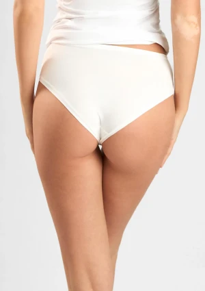 Figi damskie z hipoalergicznej bawełny organicznej wyższy stan białe 1449 Natural Cotton Sielei L