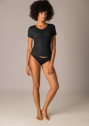 Koszulka damska z krótkim rękawem z ekologicznego modalu Today 6008 black Sielei XL