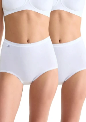 Figi damskie (2pack) z wysokiej jakości bawełny wysoki stan białe Basic+ Maxi Sloggi 40