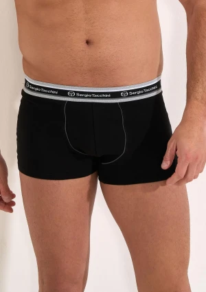Bokserki męskie bawełniane czarne z zewnętrzną gumą 9000 Sergio Tacchini S